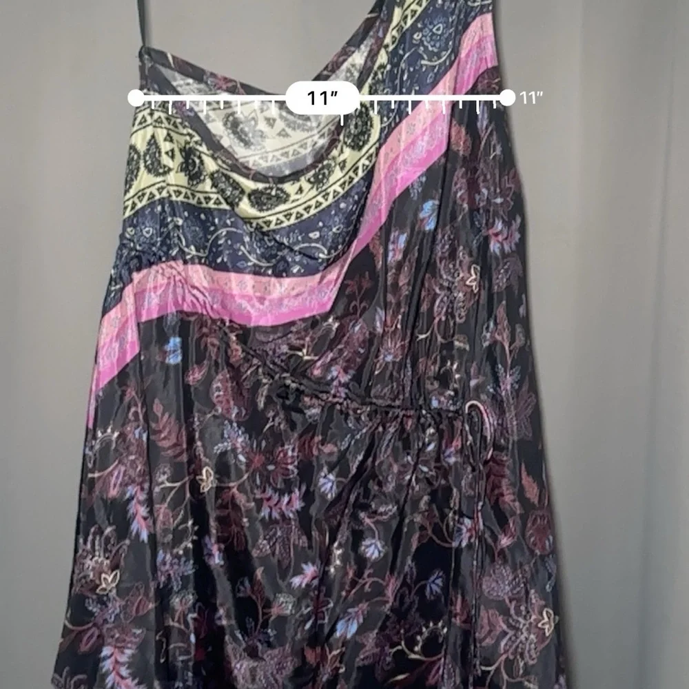 Free People Mira Ditzy Floral One Shoulder Celestial Tunic Top Size Large
